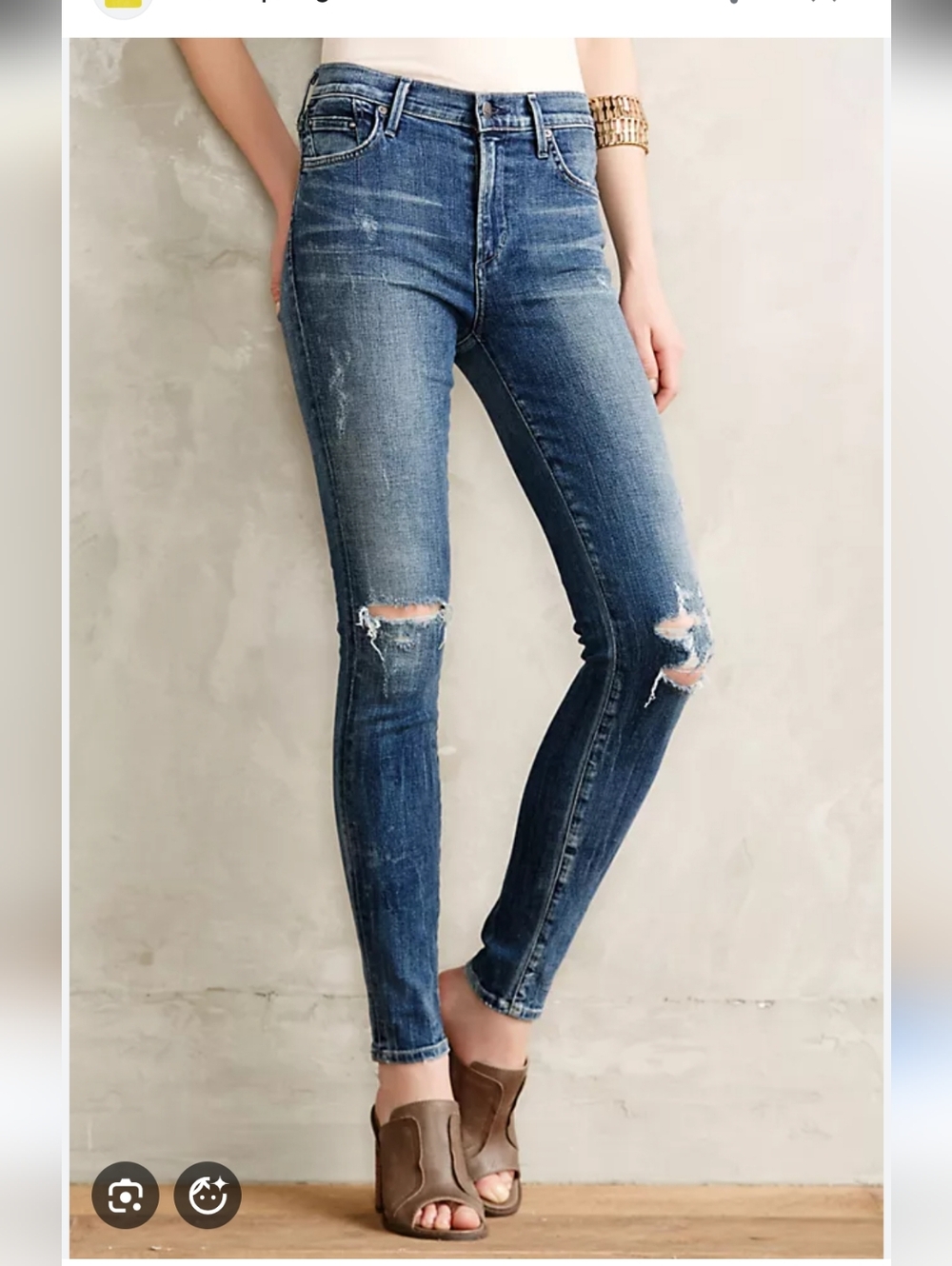 CITIZENS OF HUMANITY Rocket High rise Skinny Light Blue Distressed Jeans 26